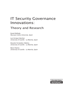 IT Security Governance Innovations: Theory and Research