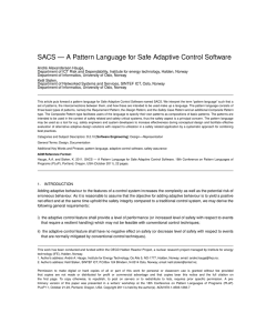 SACS — A Pattern Language for Safe Adaptive Control Software