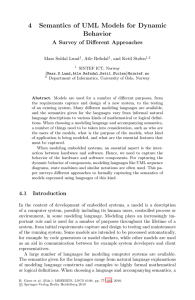 4 Semantics of UML Models for Dynamic Behavior A Survey of Diﬀerent Approaches