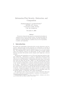 Information Flow Security, Abstraction, and Composition