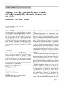 Adherence preserving refinement of trace-set properties