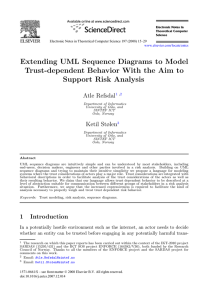 Extending UML Sequence Diagrams to Model Support Risk Analysis