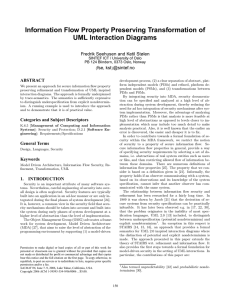 Information Flow Property Preserving Transformation of UML Interaction Diagrams fse, kst