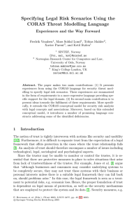 Specifying Legal Risk Scenarios Using the CORAS Threat Modelling Language Fredrik Vraalsen