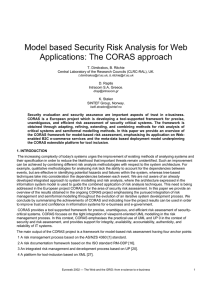Model based Security Risk Analysis for Web Applications: The CORAS approach