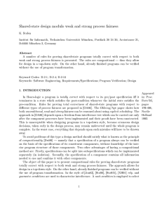 Shared-state design modulo weak and strong process fairness