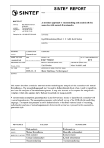 SINTEF  REPORT  scenarios with mutual dependencies