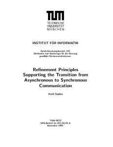 Renement Principles Supporting the Transition from Asynchronous to Synchronous Communication