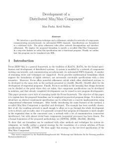 Development of a Distributed Min/Max Component ∗ Max Fuchs, Ketil Stølen