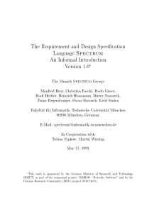 The Requirement and Design Speci cation Language An Informal Introduction Version 1.0