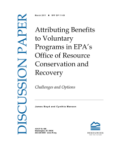 DISCUSSION PAPER Attributing Benefits to Voluntary