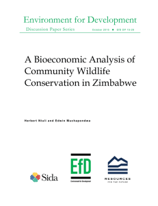 Environment for Development A Bioeconomic Analysis of Community Wildlife Conservation in Zimbabwe