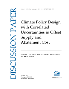 Climate Policy Design with Correlated Uncertainties in Offset
