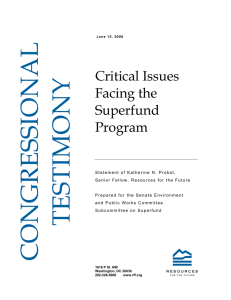 Critical Issues Facing the Superfund
