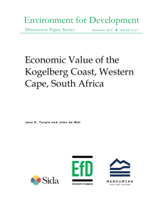 Environment for Development Economic Value of the Kogelberg Coast, Western Cape, South Africa