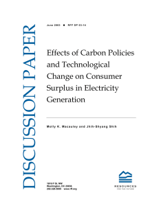 DISCUSSION PAPER Effects of Carbon Policies and Technological