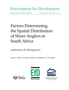 Environment for Development Factors Determining the Spatial Distribution of Shore Anglers in