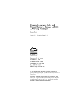 Financial Assurance Rules and Natural Resource Damage Liability: A Working Marriage?