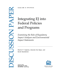 Integrating EJ into Federal Policies and Programs