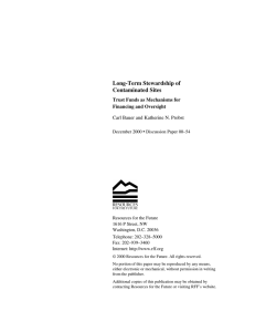 Long-Term Stewardship of Contaminated Sites Trust Funds as Mechanisms for Financing and Oversight