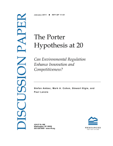 The Porter Hypothesis at 20 Can Environmental Regulation
