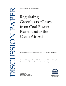 DISCUSSION PAPER Regulating Greenhouse Gases