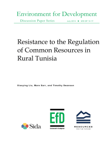 Environment for Development Resistance to the Regulation of Common Resources in Rural Tunisia