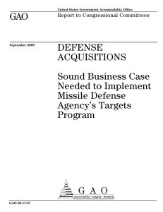 GAO DEFENSE ACQUISITIONS Sound Business Case