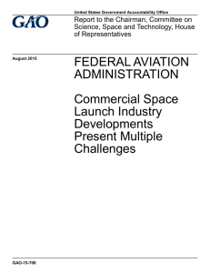 FEDERAL AVIATION ADMINISTRATION Commercial Space Launch Industry