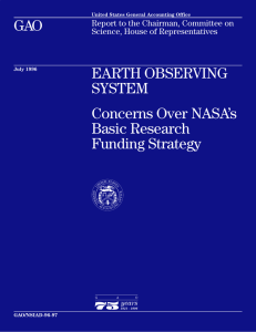 GAO EARTH OBSERVING SYSTEM Concerns Over NASA’s
