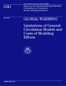 GAO GLOBAL WARMING Limitations of General Circulation Models and