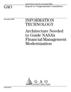 a GAO INFORMATION TECHNOLOGY