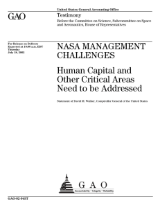 GAO NASA MANAGEMENT CHALLENGES Human Capital and