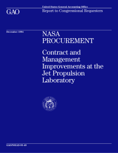 GAO NASA PROCUREMENT Contract and