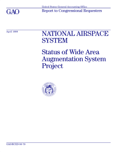 GAO NATIONAL AIRSPACE SYSTEM Status of Wide Area