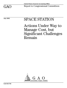 a GAO SPACE STATION Actions Under Way to