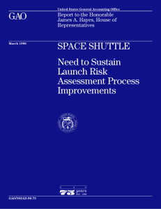 GAO SPACE SHUTTLE Need to Sustain Launch Risk