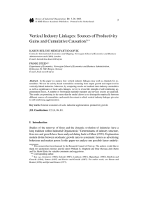 Vertical Industry Linkages: Sources of Productivity Gains and Cumulative Causation?  3