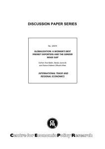 ABCD  DISCUSSION PAPER SERIES GLOBALIZATION: A WOMAN’S BEST 