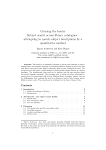 Crossing the border Subject search across library catalogues -