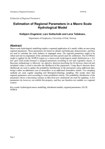 Estimation of Regional Parameters in a Macro Scale Hydrological Model Abstract