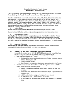 Texas Tech University Faculty Senate Meeting # 311, January 18, 2012