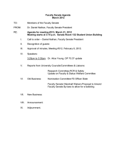Faculty Senate Agenda March 2012 Agenda for meeting #313,