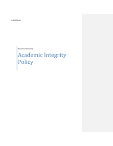 Academic Integrity Policy 10-03-11 Draft