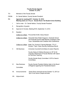 Faculty Senate Agenda October 10, 2012 Agenda for meeting #317,