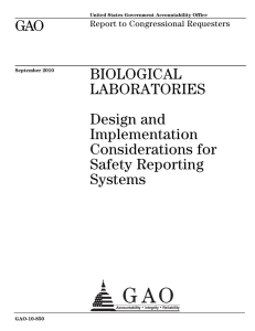 GAO BIOLOGICAL LABORATORIES Design and