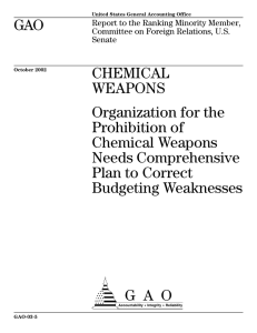 GAO CHEMICAL WEAPONS Organization for the