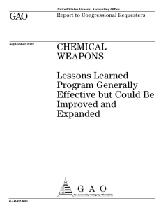 GAO CHEMICAL WEAPONS Lessons Learned