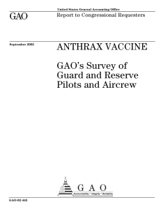 GAO ANTHRAX VACCINE GAO’s Survey of Guard and Reserve