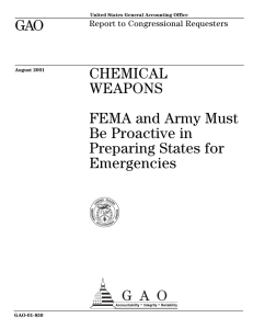 GAO CHEMICAL WEAPONS FEMA and Army Must